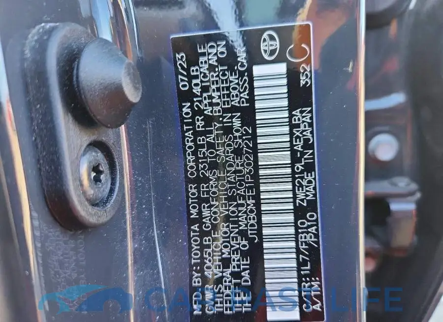 JTDBCMFE1P3027212# 12