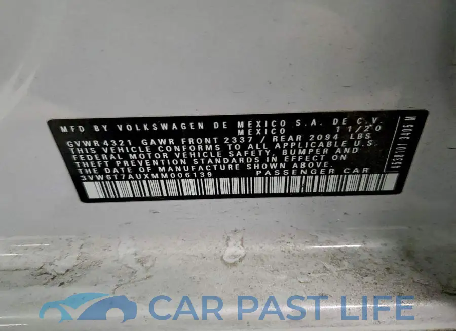 3VW6T7AUXMM006139# 12