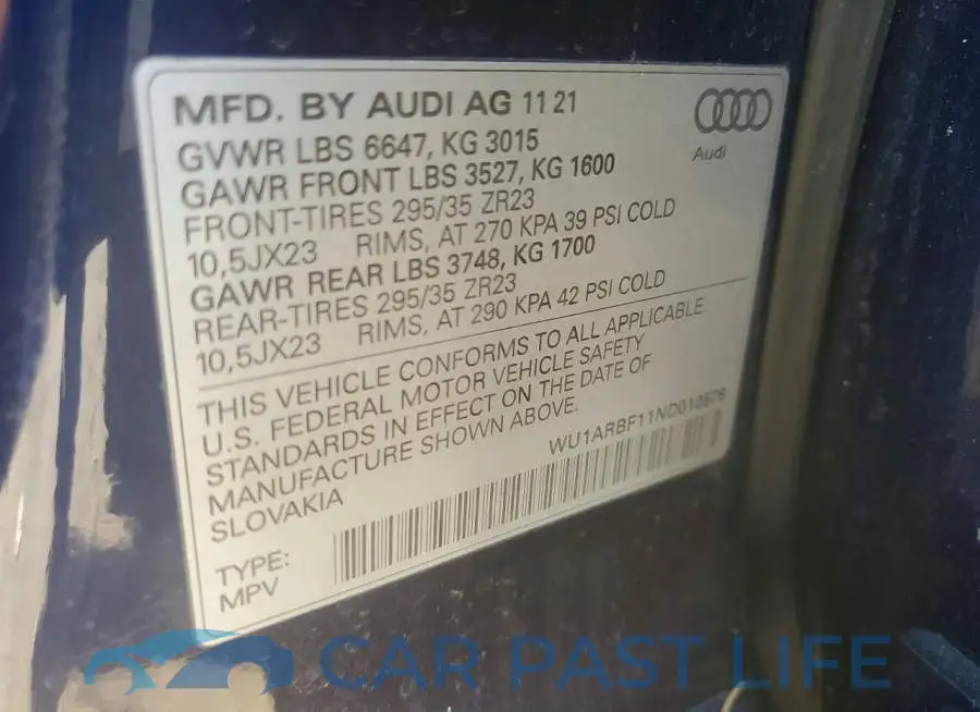 WU1ARBF11ND010576# 13