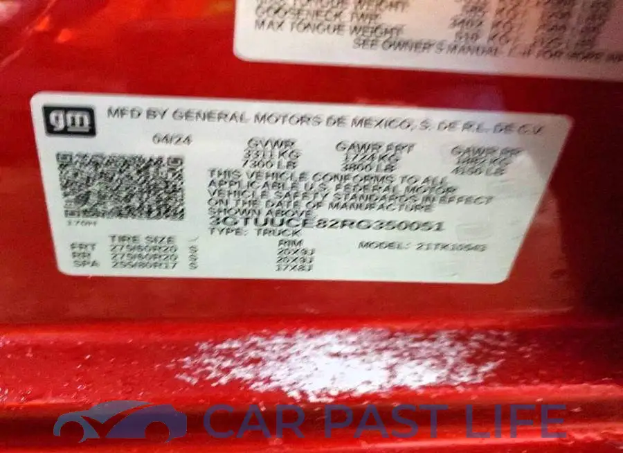 3GTUUCE82RG350051# 12
