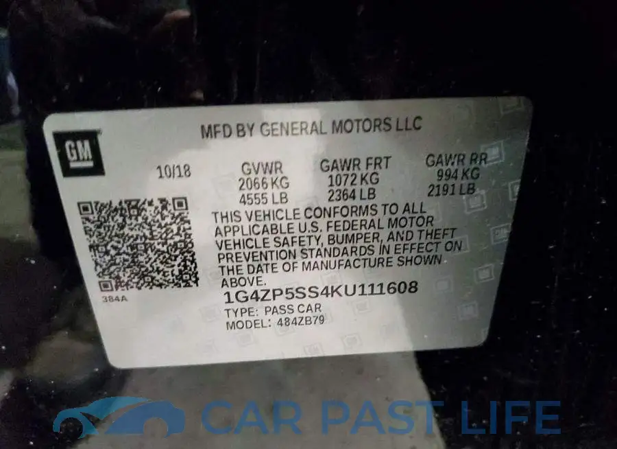 1G4ZP5SS4KU111608# 12