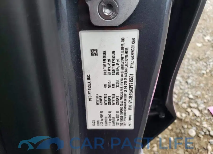 5YJ3E1EAXPF715501# 12