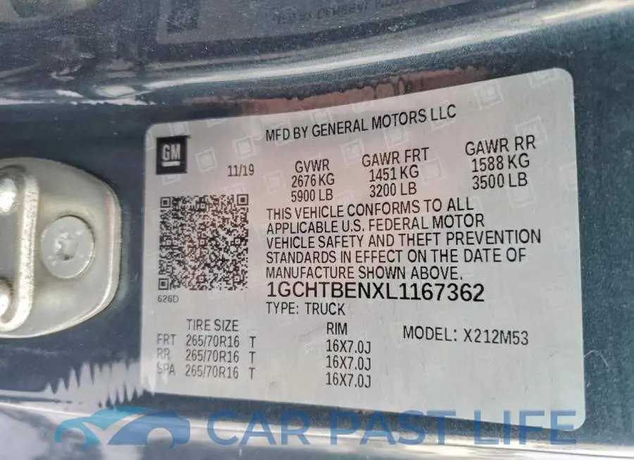 1GCHTBENXL1167362# 12