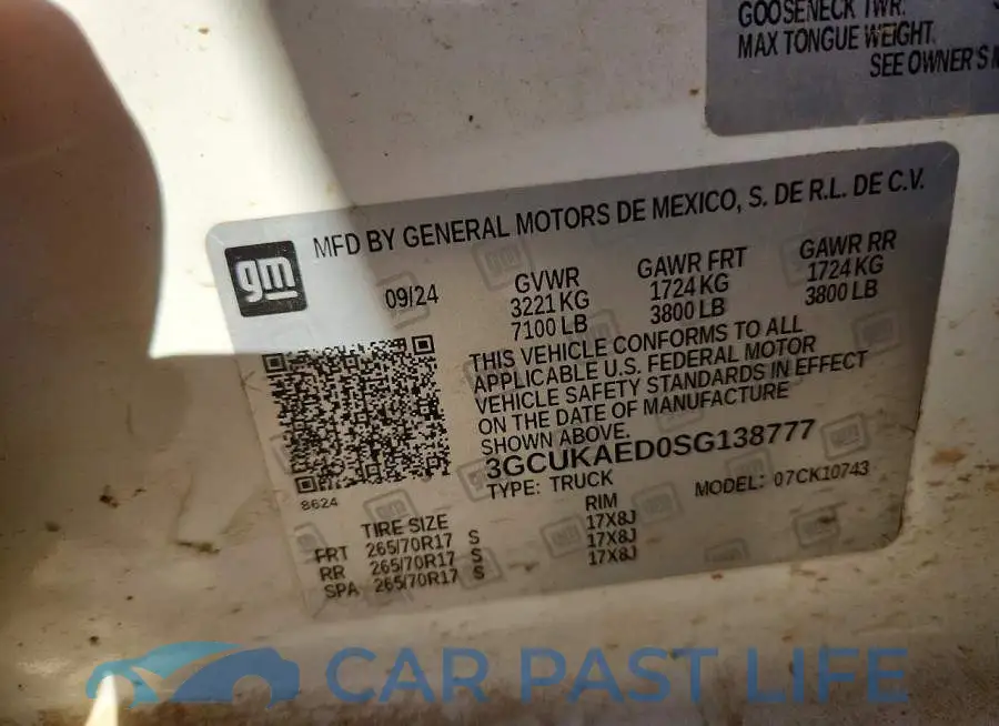 3GCUKAED0SG138777# 13