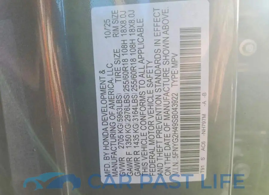 5FNYG2H49SB043922# 13