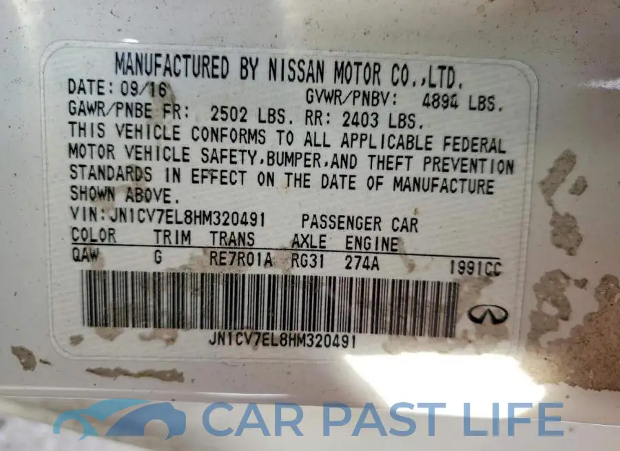 JN1CV7EL8HM320491# 12