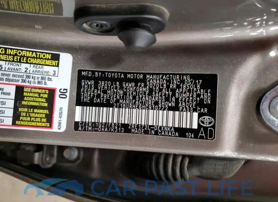 2T1BURHE6HC910772# 12