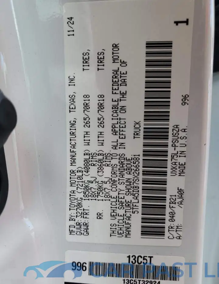 5TFLA5DB7SX266581# 12
