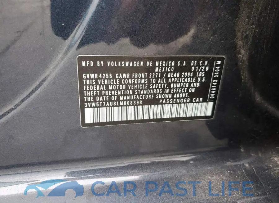 3VW5T7AU8LM008398# 12