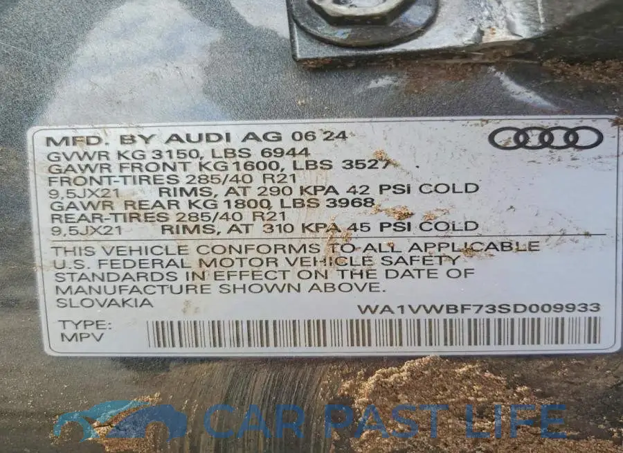 WA1VWBF73SD009933# 13