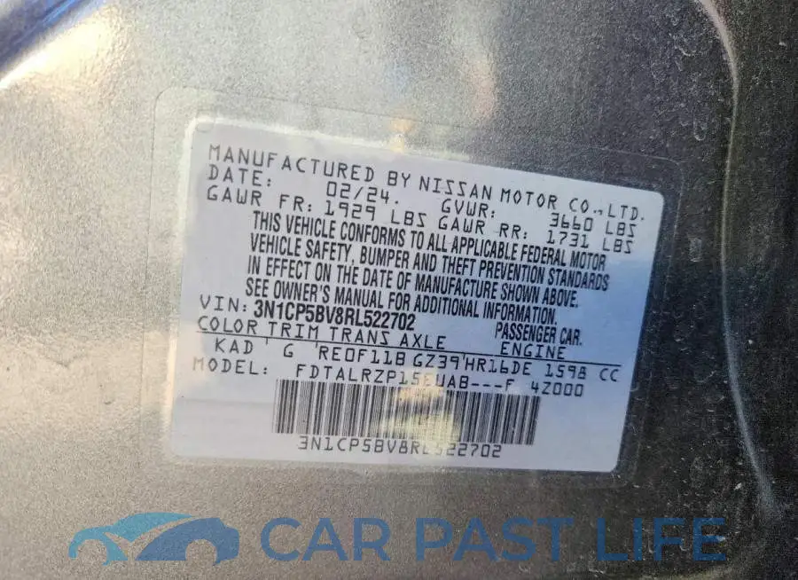 3N1CP5BV8RL522702# 12