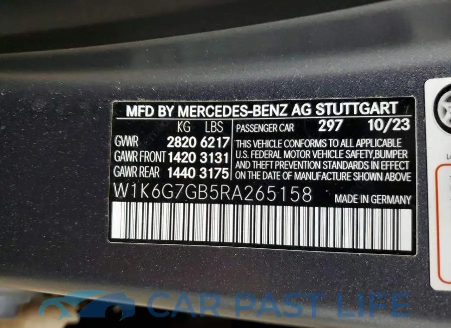 W1K6G7GB5RA265158# 12