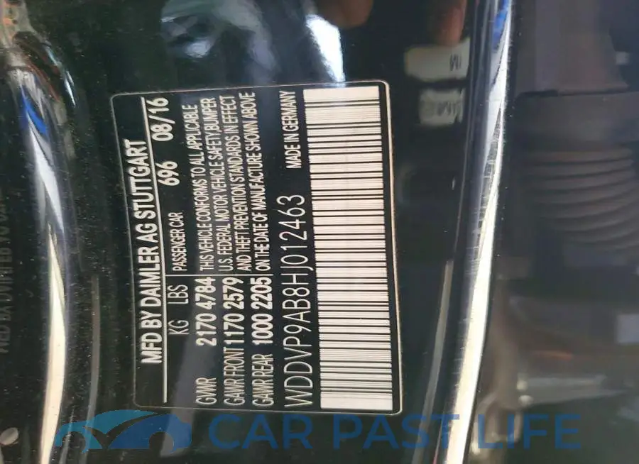 WDDVP9AB8HJ012463# 12