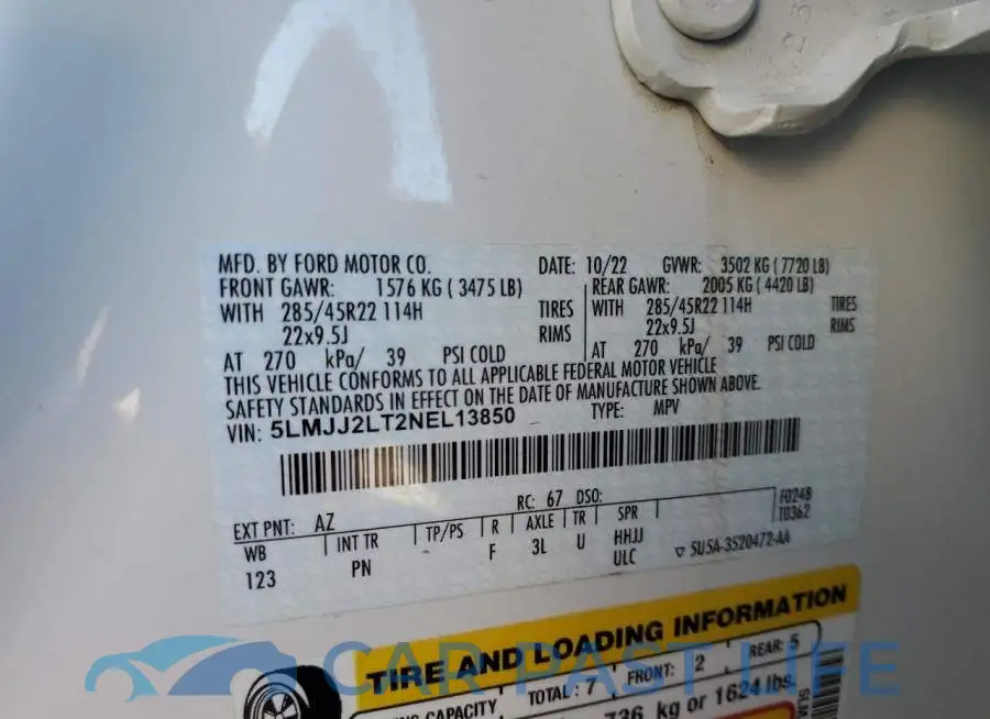 5LMJJ2LT2NEL13850# 13