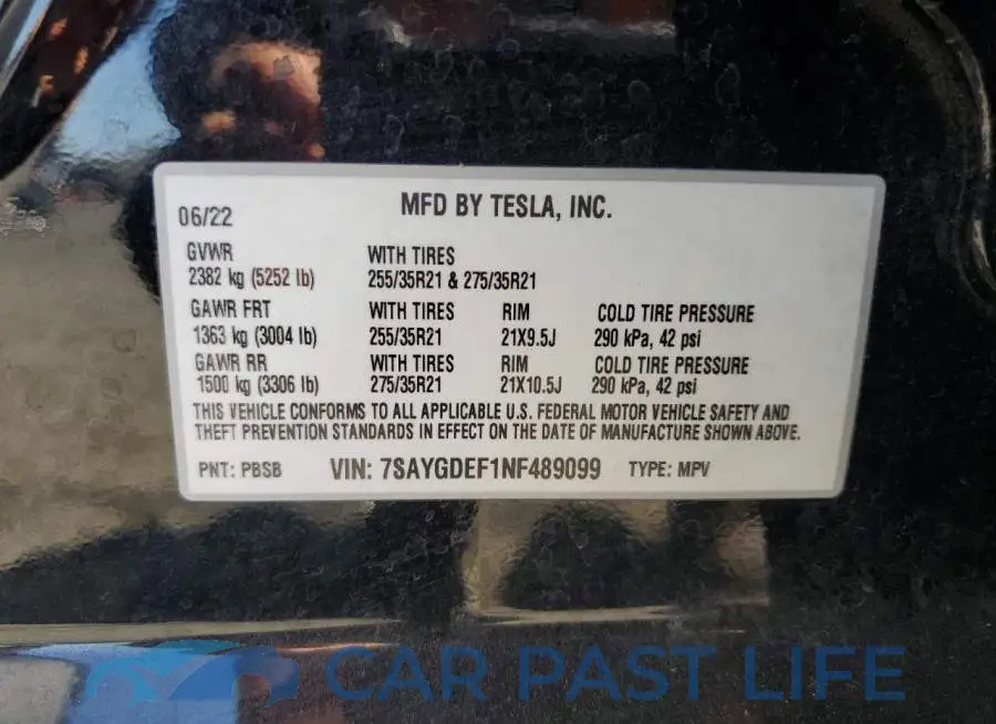 7SAYGDEF1NF489099# 12