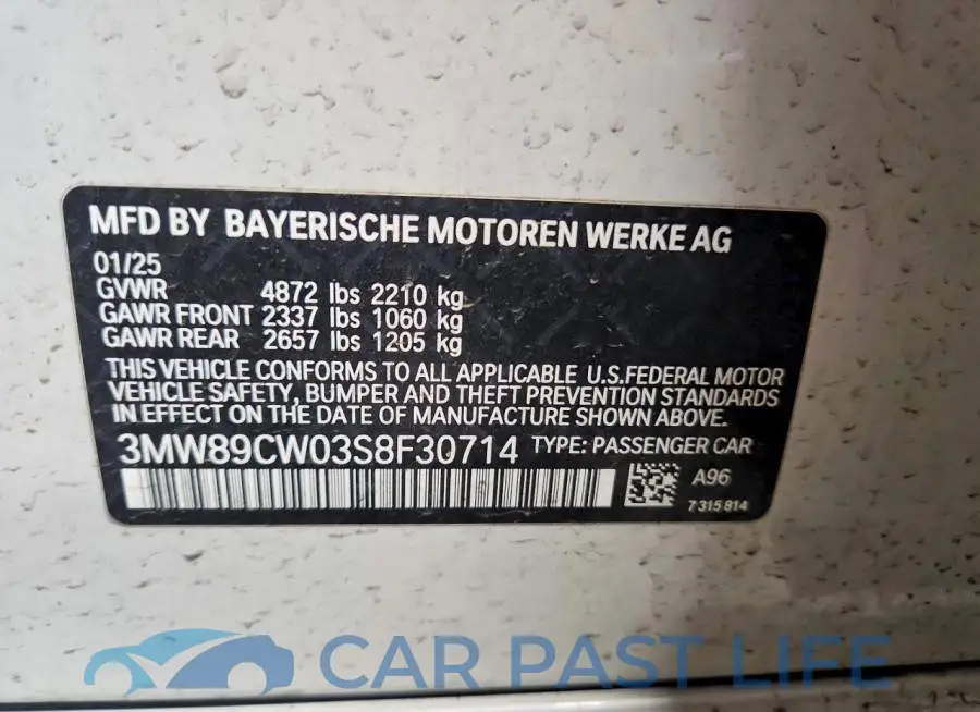 3MW89CW03S8F30714# 12