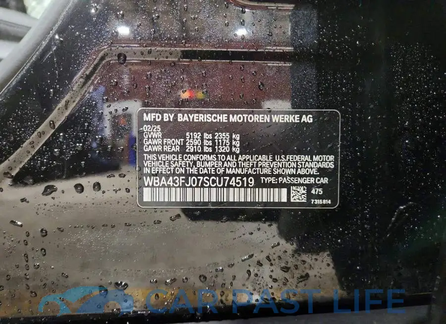 WBA43FJ07SCU74519# 12