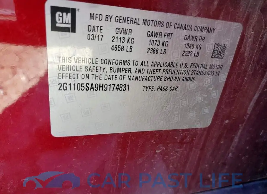 2G1105SA9H9174831# 12