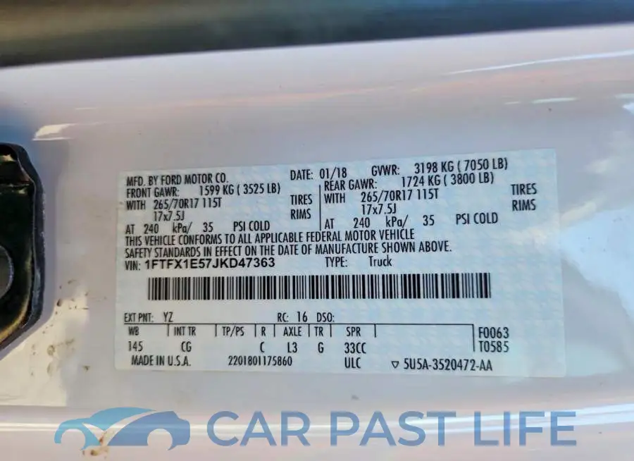 1FTFX1E57JKD47363# 12