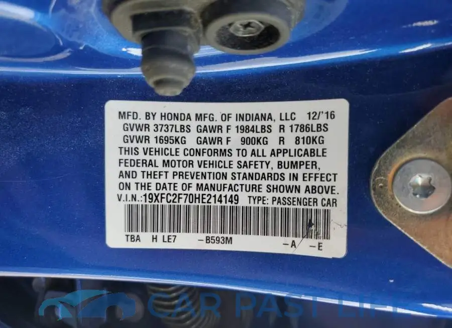 19XFC2F70HE214149# 12