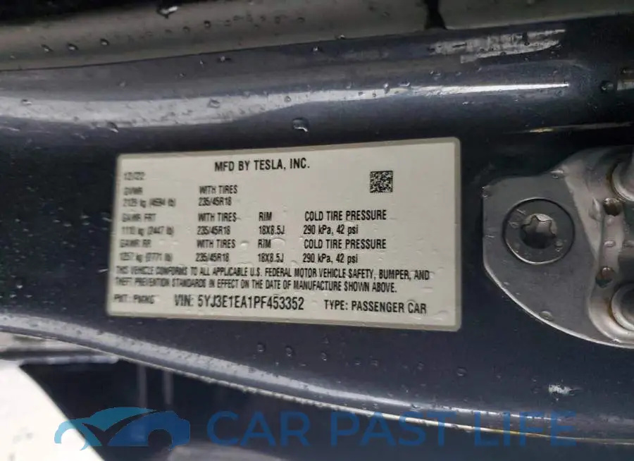5YJ3E1EA1PF453352# 13