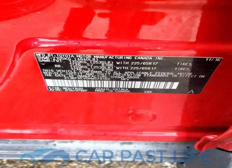 2T3BFREV0HW579160# 13