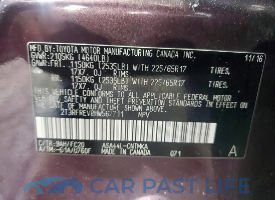 2T3RFREV8HW567711# 13