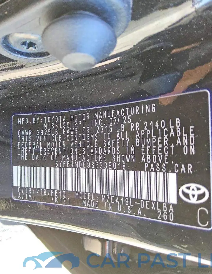 5YFB4MDE9SP339018# 12