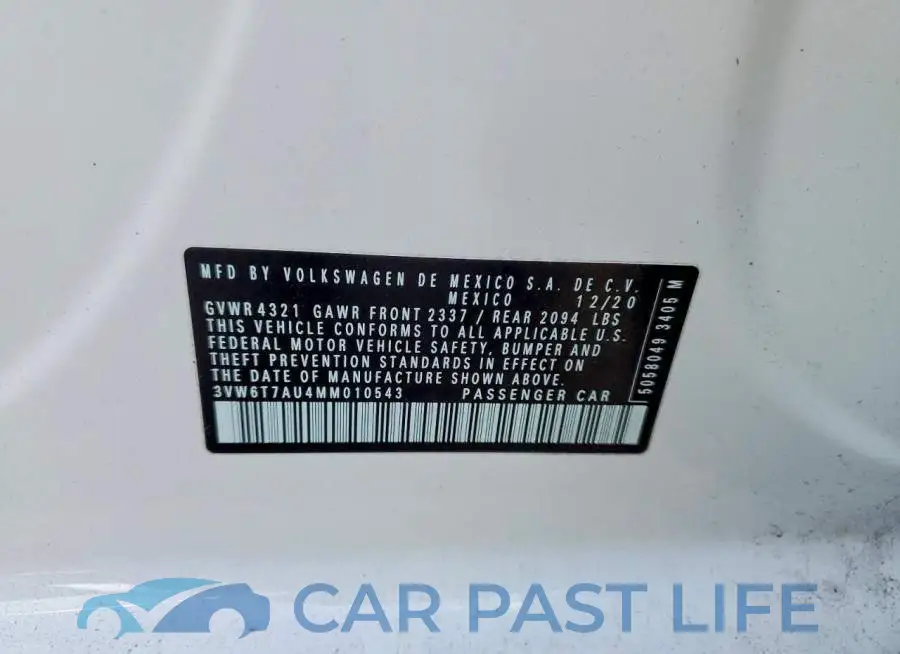 3VW6T7AU4MM010543# 11