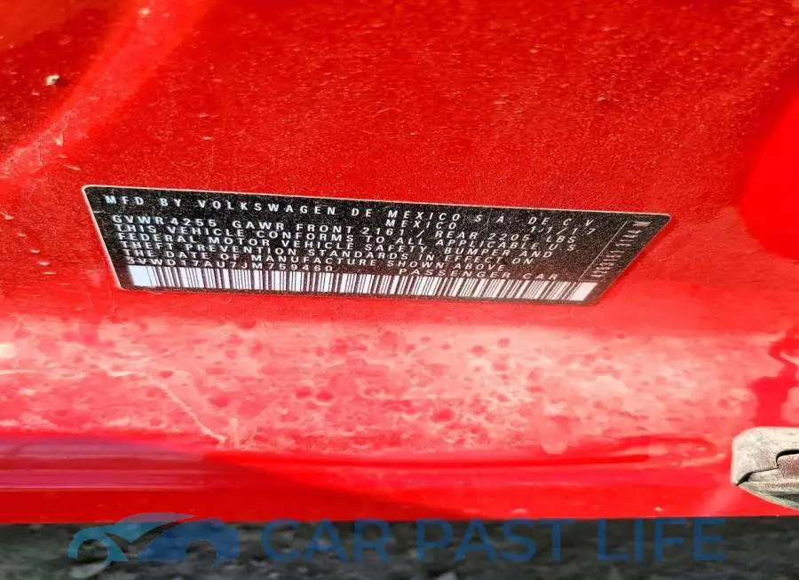 3VWD17AU7JM759460# 12