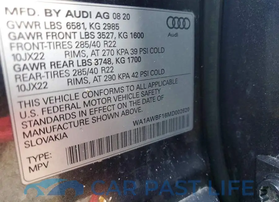 WA1AWBF16MD002620# 13