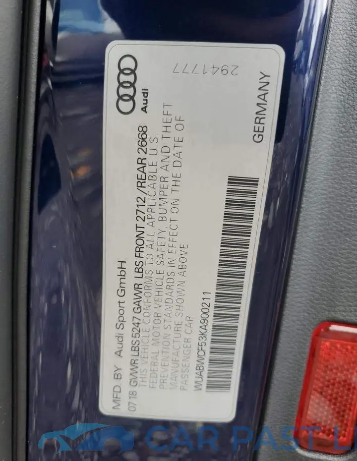 WUABWCF53KA900211# 12
