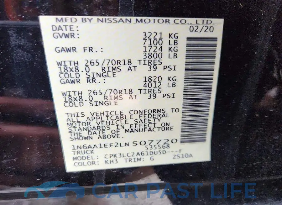 1N6AA1EF2LN507720# 12