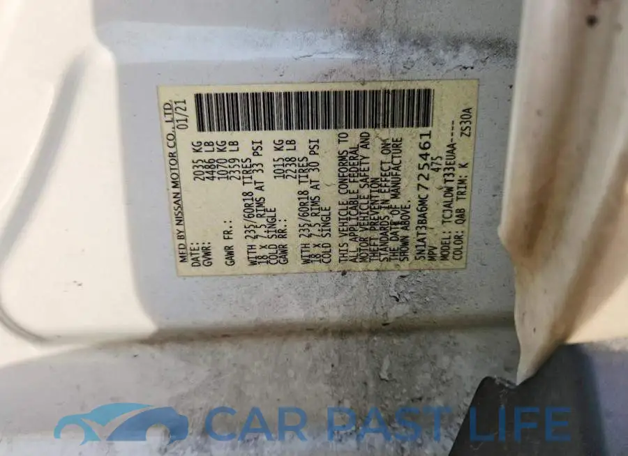5N1AT3BA6MC725461# 13
