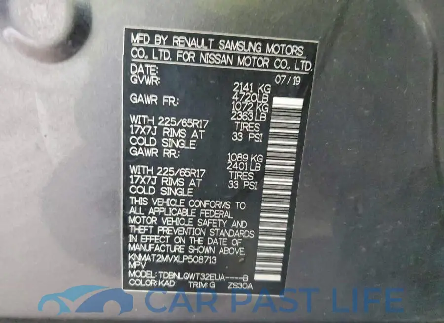 KNMAT2MVXLP508713# 13