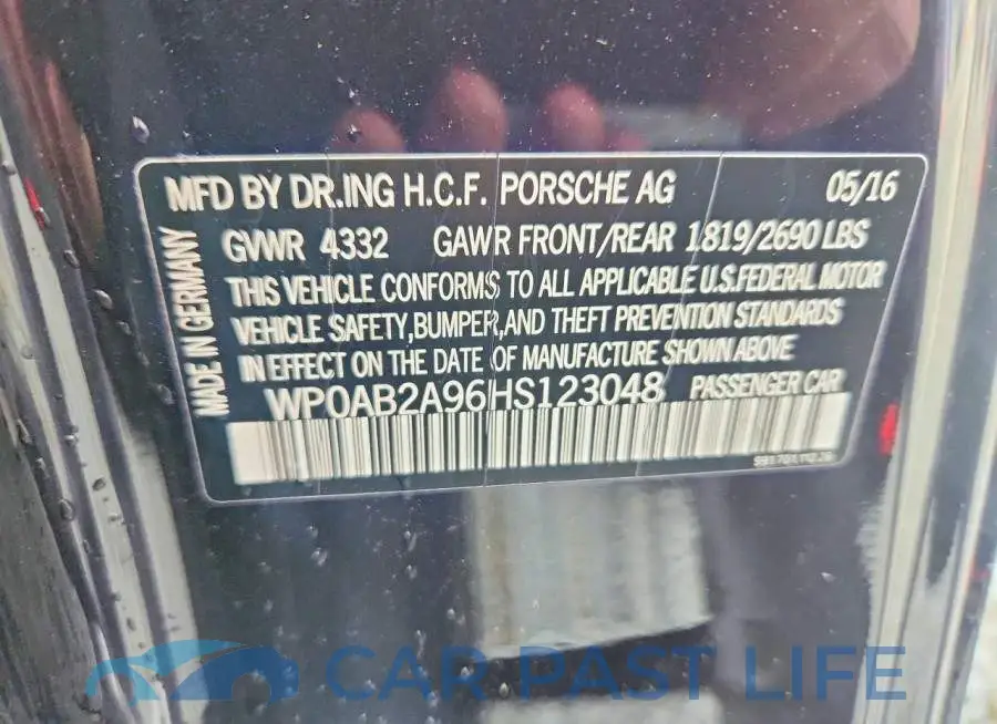 WP0AB2A96HS123048# 12
