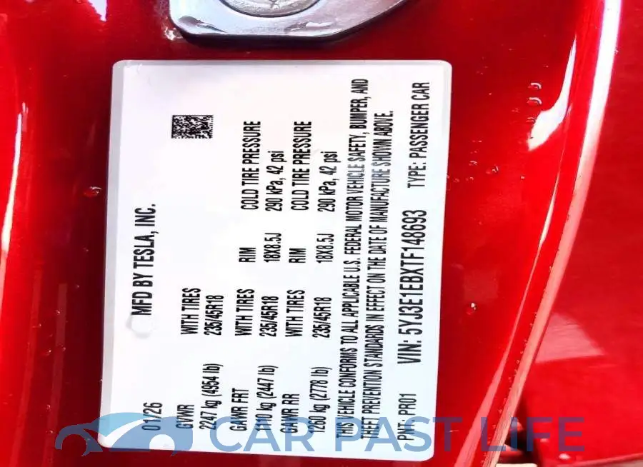 5YJ3E1EBXTF148693# 12