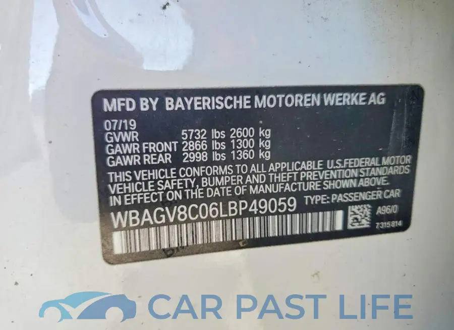 WBAGV8C06LBP49059# 13