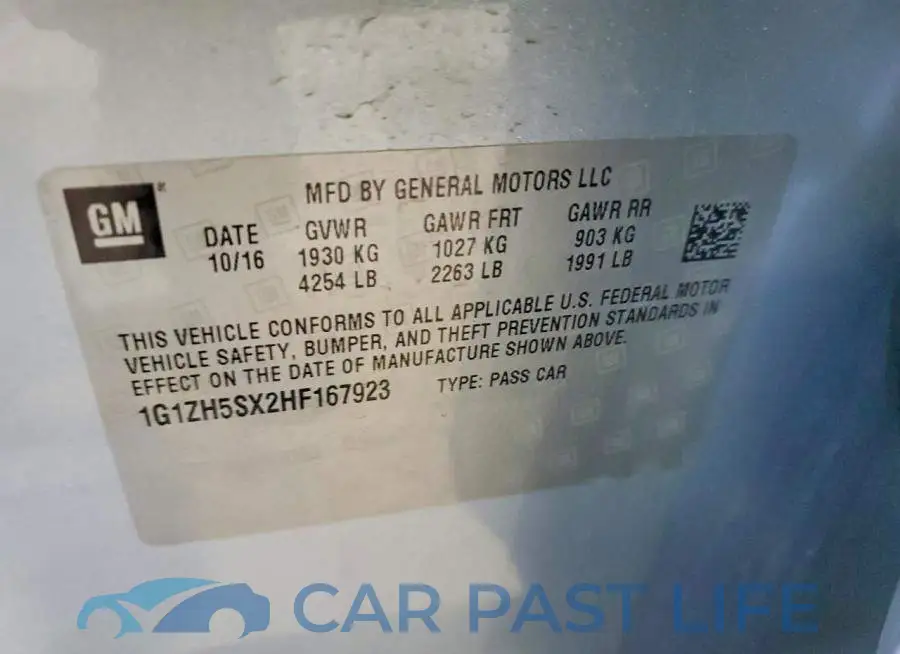 1G1ZH5SX2HF167923# 12