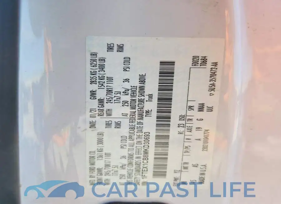 1FTEX1CB8MKD30693# 13