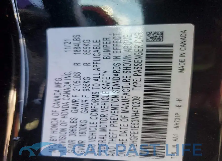 2HGFE1E53NH470209# 13