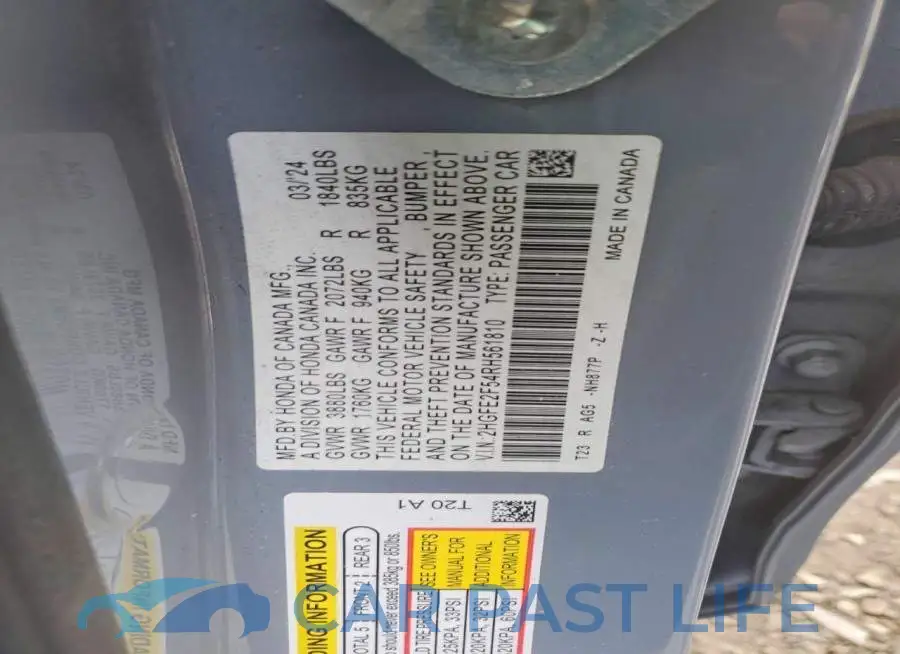 2HGFE2F54RH561810# 12
