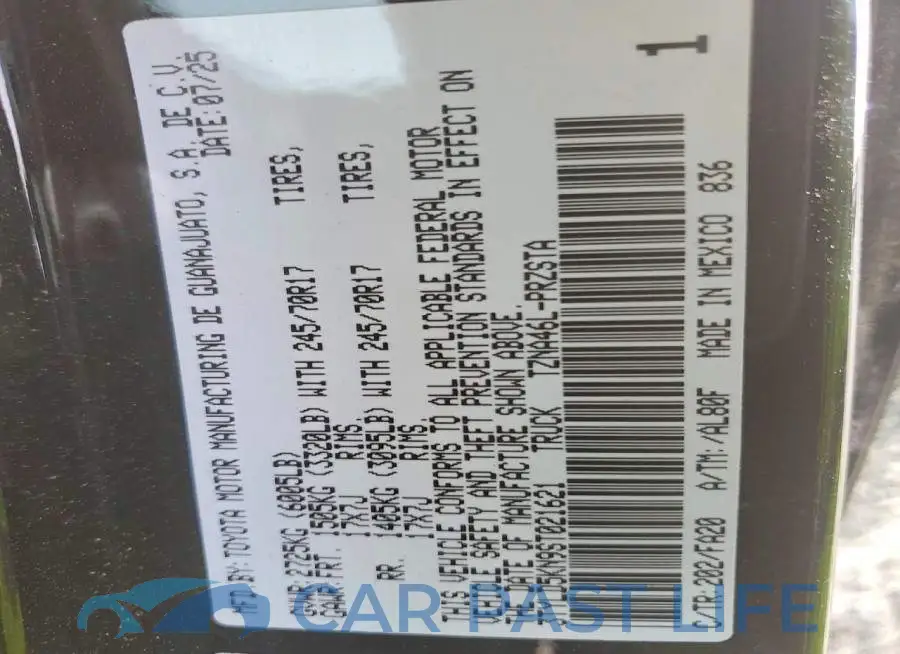 3TYLD5KN9ST021621# 12