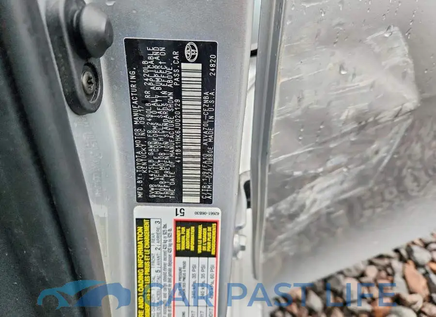 4T1B11HK6JU020129# 12