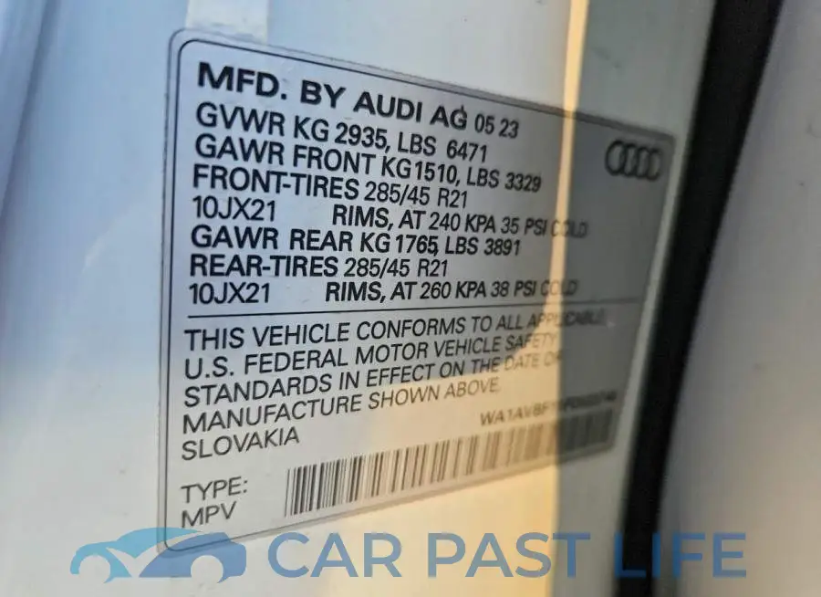 WA1AVBF11PD033748# 13