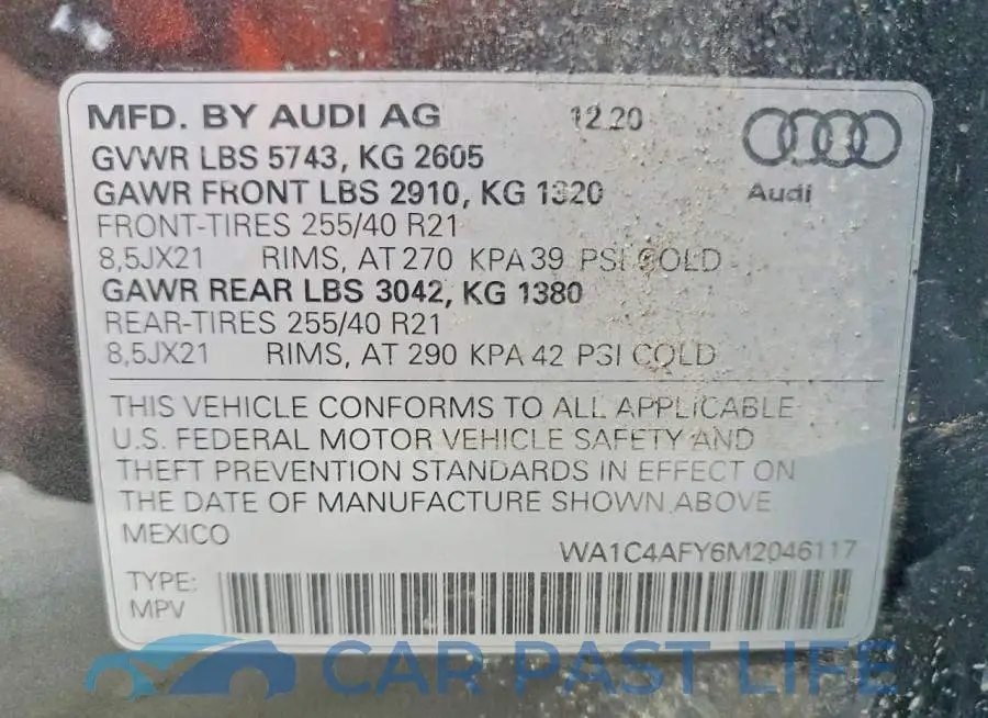 WA1C4AFY6M2046117# 14