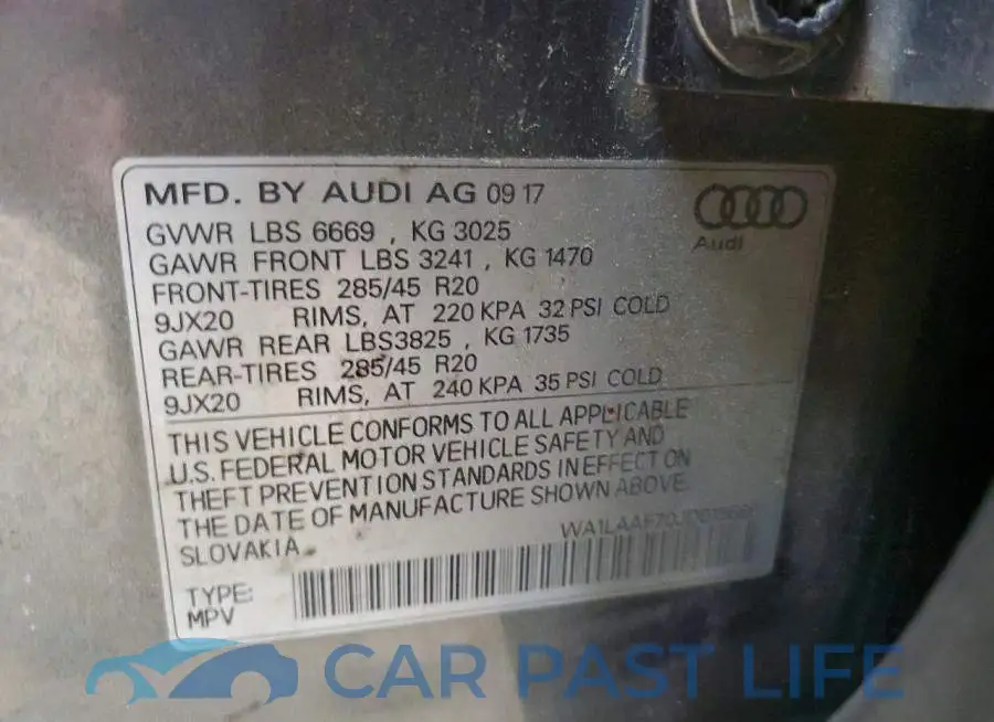 WA1LAAF70JD015686# 13