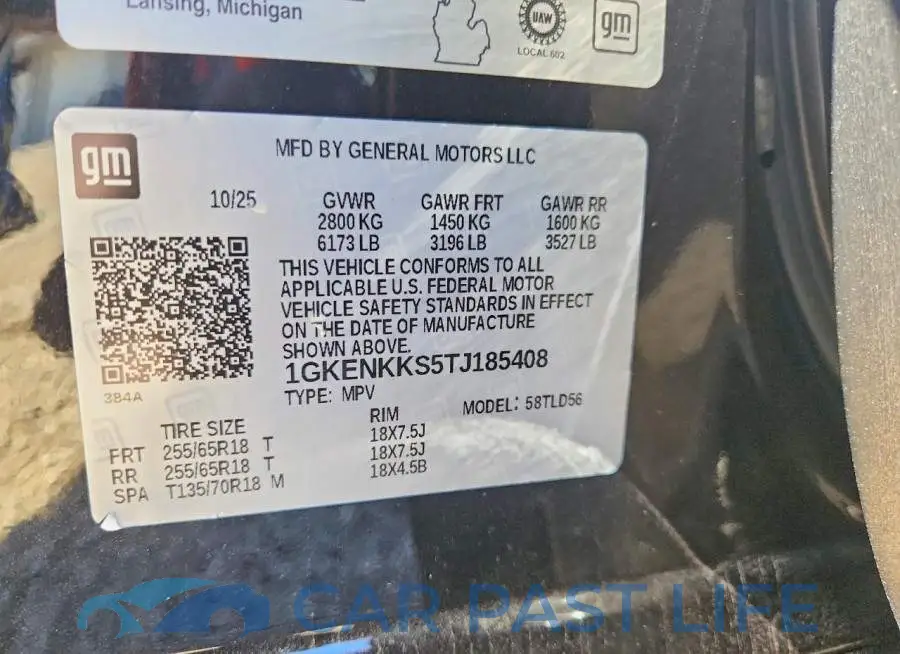 1GKENKKS5TJ185408# 14