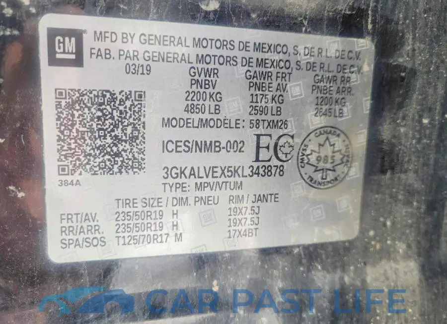 3GKALVEX5KL343878# 10