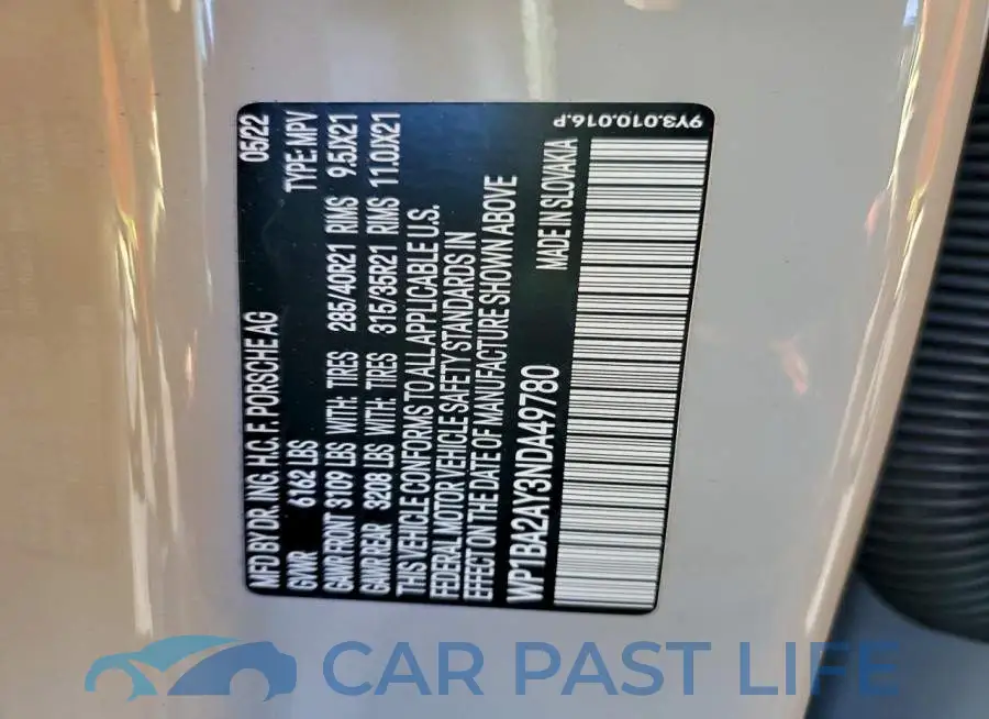 WP1BA2AY3NDA49780# 13